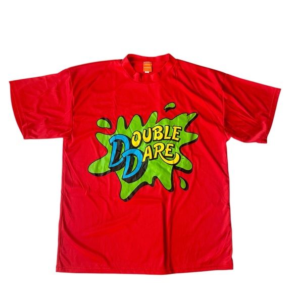 Double Dare Costume T-Shirt Adult Large / XL / OSFM Red Logo Nickelodeon Retro - Picture 1 of 6